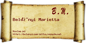 Belányi Marietta névjegykártya